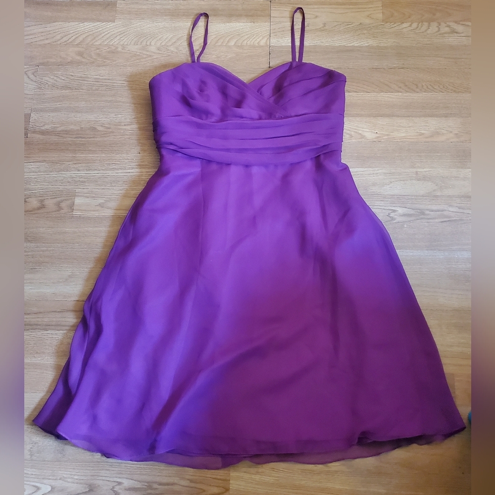 Purple plus size short dress